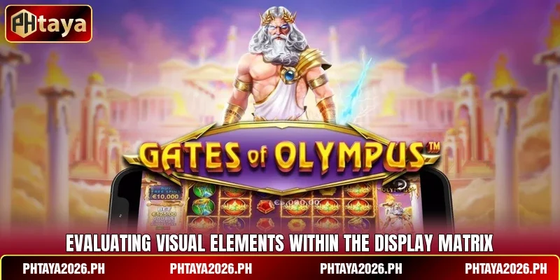 Evaluating visual elements within the display matrix