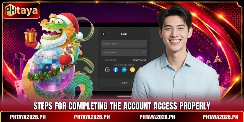 Steps for completing the account access properly